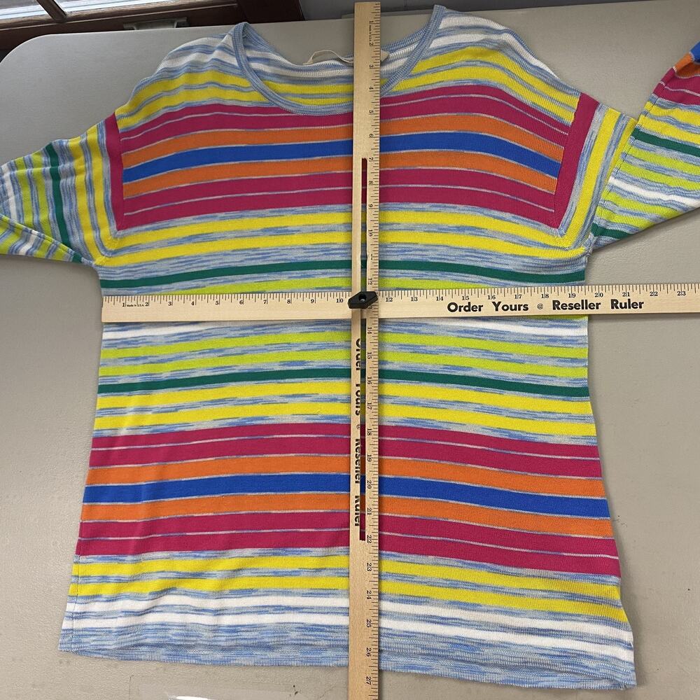 Soft Surroundings Sweater Womens Petite Large Rainbow Stripe Boat Neck Knit - Picture 7 of 10